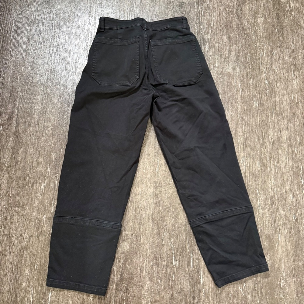 Everlane Utility Pants Women 00 Black High Rise Straight Leg Seam Detail Chino - Picture 6 of 6